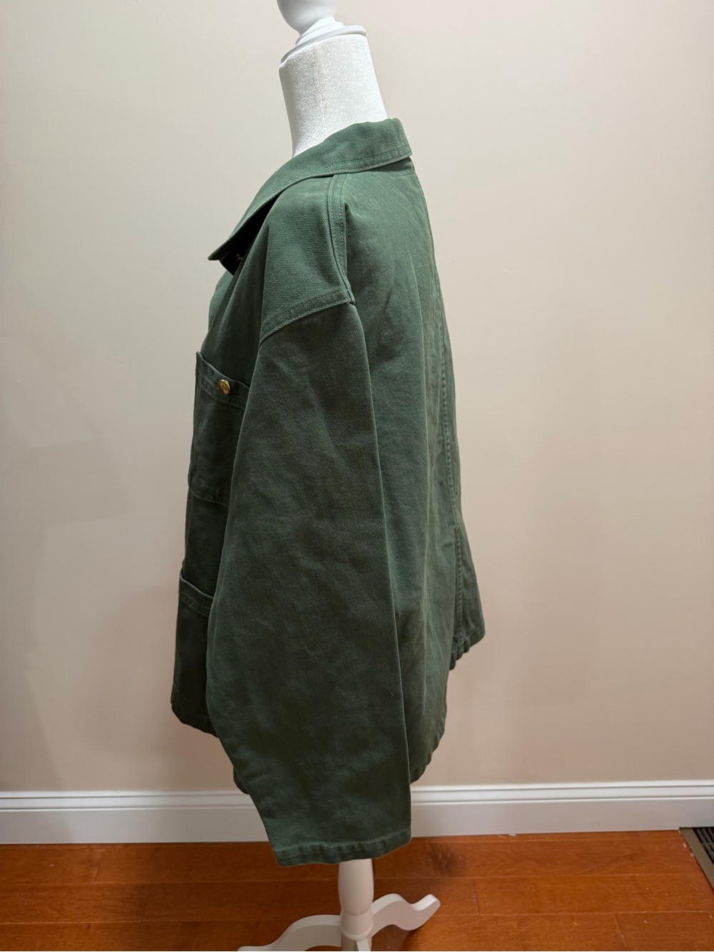 Big Bud Press Green 100% Cotton Denim Long Sleeve Snap Front Work Jacket Sz. XL - Picture 3 of 6